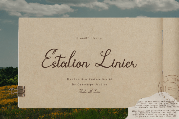 Estalion Linier: A Vintage Handwritten Script Font for Marketing
