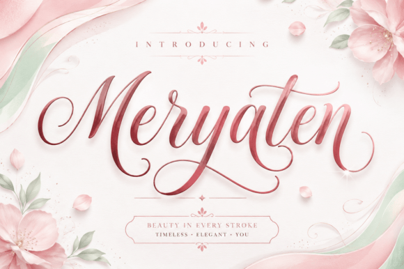 Meryaten Font: A Modern Calligraphy Typeface for Makers