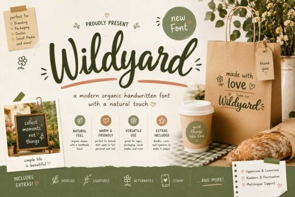 Wildyard: A Warm Handwritten Font for Editorial Design